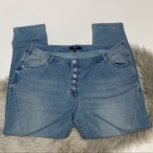 Ellos Button Fly Girlfriend Skinny Jeans